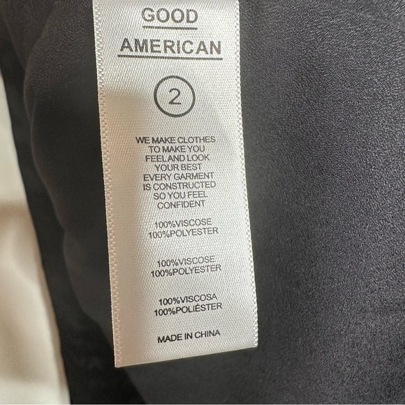 Good American Black Animal Print Button Front Puff Sleeve Corset Maxi Dress M - Picture 10 of 13